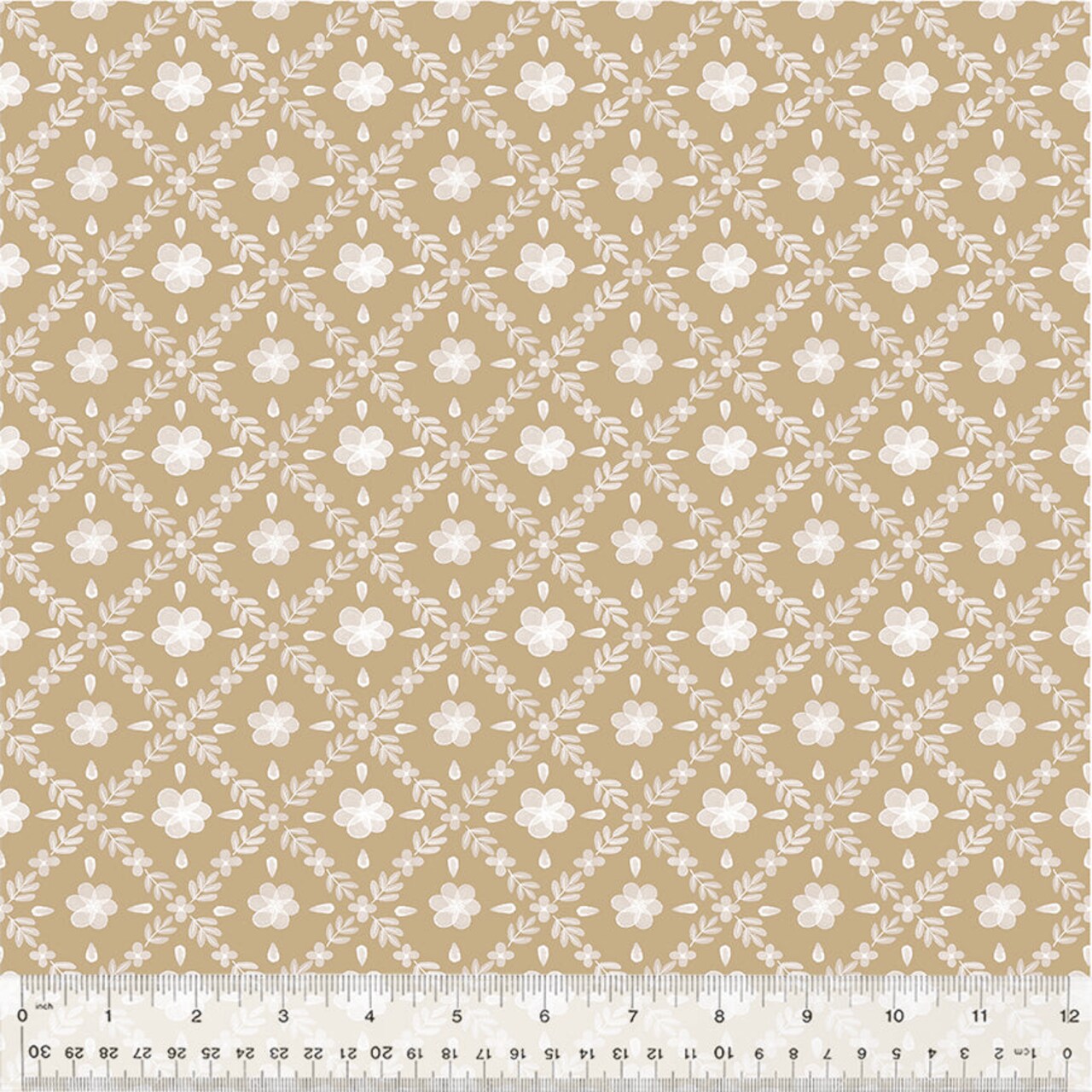 Fabric Windham Taupe Garden Lattice by the Quarter Yard 54591-2